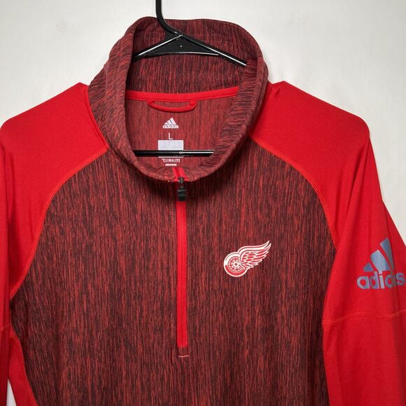 Detroit Red Wings Adidas 1/4 Zip Pullover Womens Size Large Climalite Jacket - Picture 2 of 15